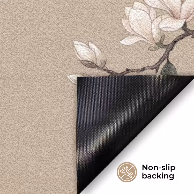 Oosters - Vogels - Beige Deurmat klein -antislip_EN