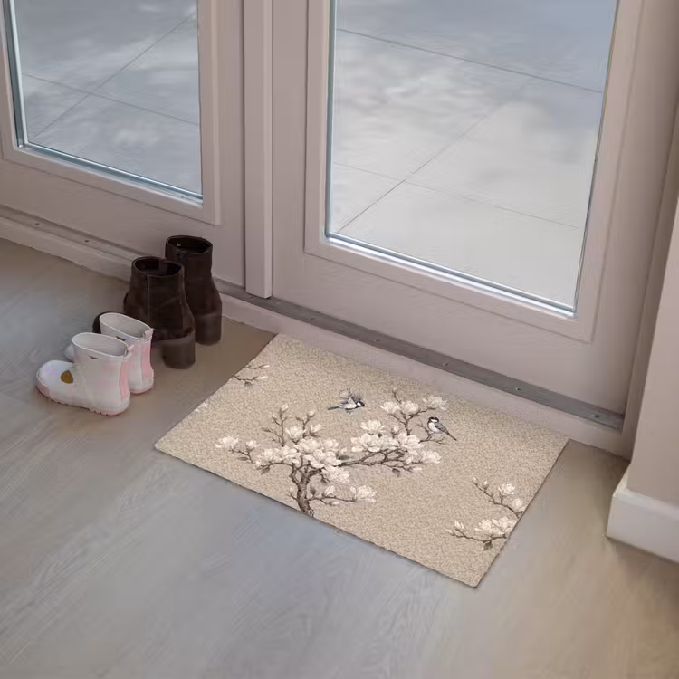 Oosters - Vogels - Beige Deurmat klein -sfeer3