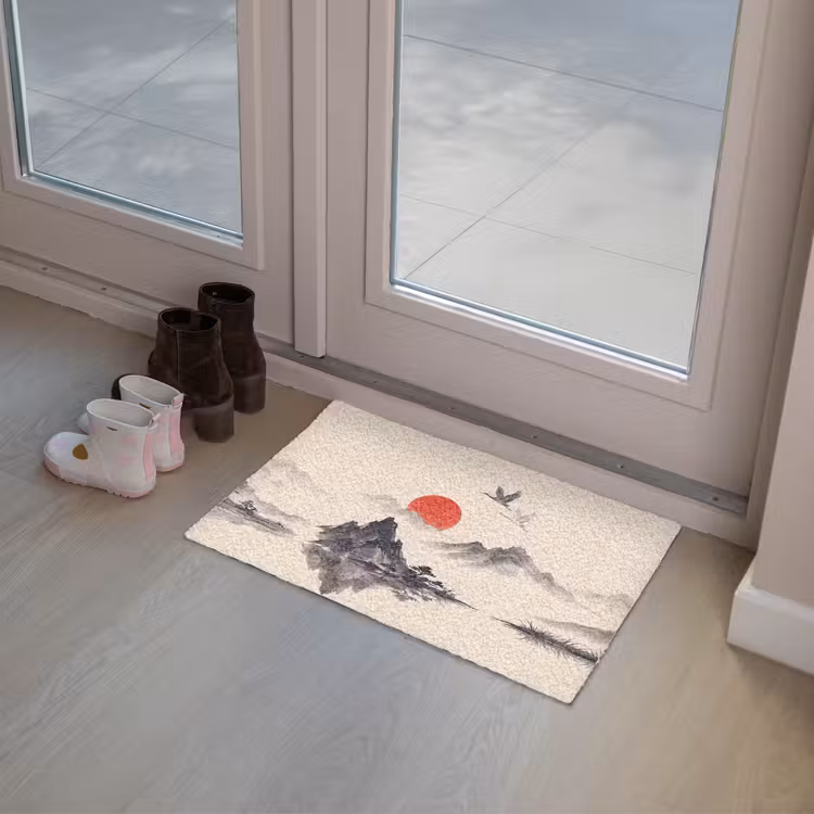 Oosters - Kraanvogels - Landschap Deurmat klein -sfeer3