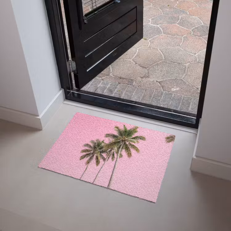 Palmboom - Tropisch - Pink Deurmat klein -sfeer5