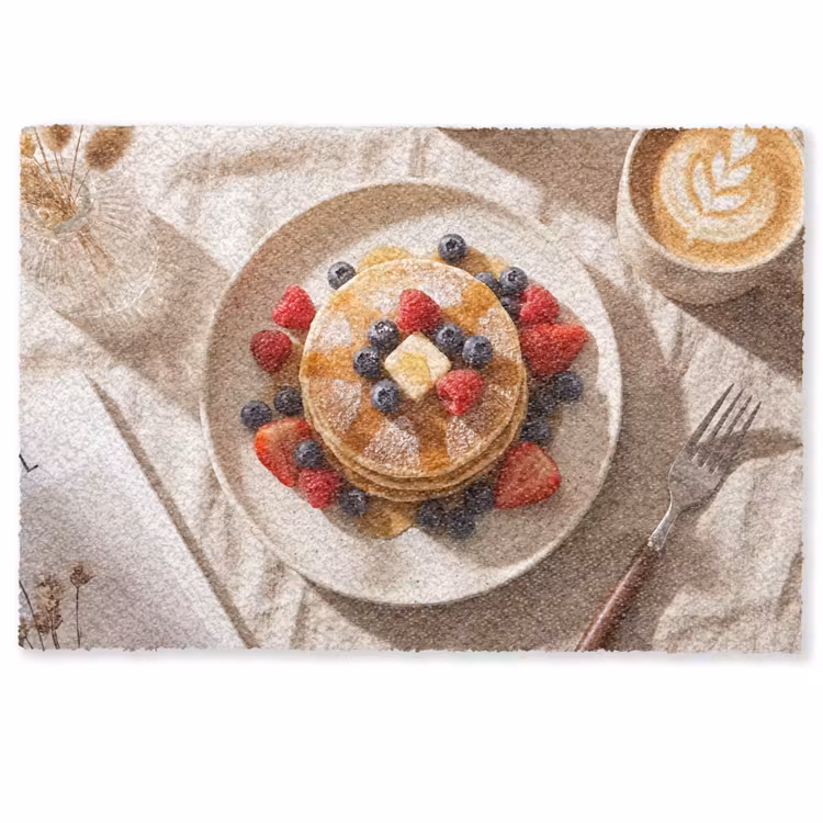 Pannenkoeken - Bessen - Ontbijt - Modern - Beige Deurmat klein -zkaufland3d