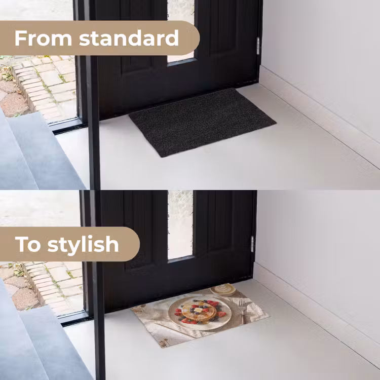 Pannenkoeken - Bessen - Ontbijt - Modern - Beige Deurmat klein -voor-na_EN