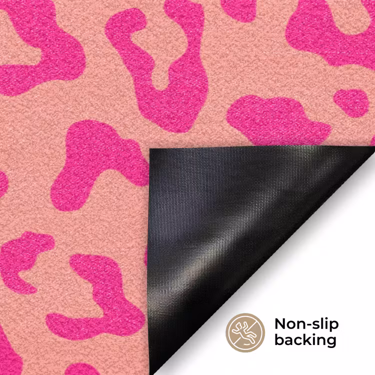 Panterprint - Roze - Dierenprint - Minimalistisch Deurmat klein -antislip_EN