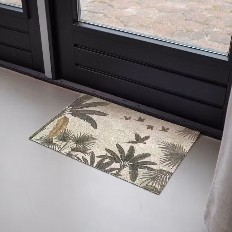Papagaaien - Jungle - Tropisch - Green Deurmat klein -sfeer2