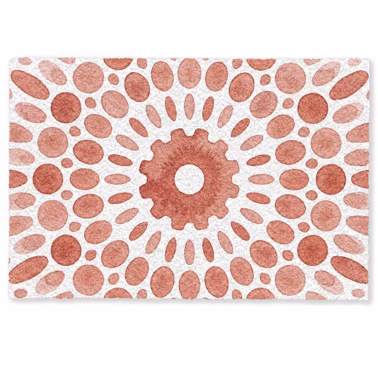 Patroon - Cirkels - Abstract - Modern - Rood Deurmat klein -zkaufland3d