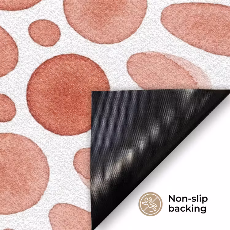 Patroon - Cirkels - Abstract - Modern - Rood Deurmat klein -antislip_EN