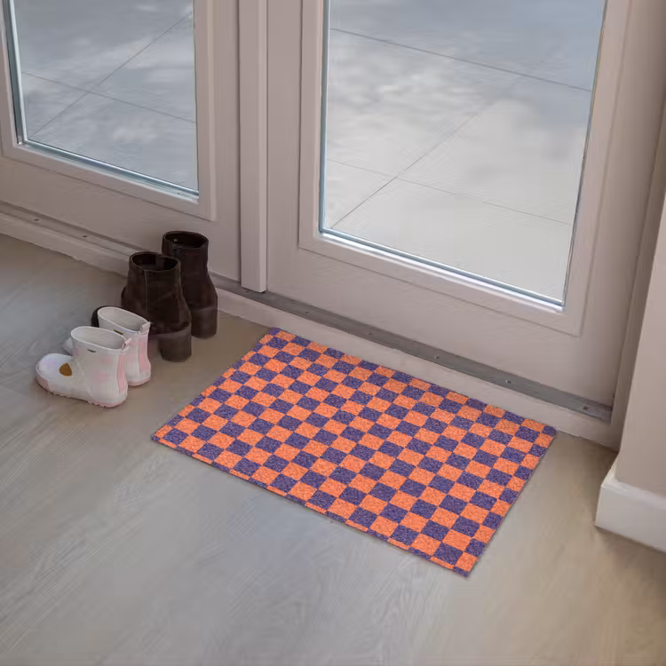 Patroon - Klassiek - Paars Deurmat klein 898 -sfeer3