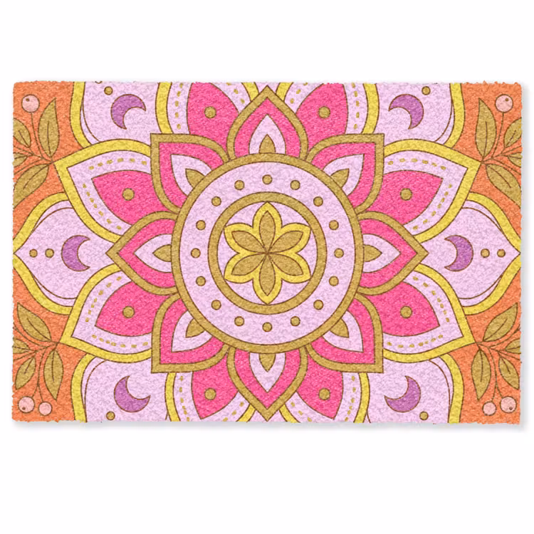 Patroon - Bloemmotief - Decoratie - Abstract - Roze Deurmat klein -zkaufland3d