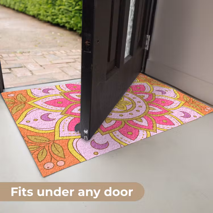 Patroon - Bloemmotief - Decoratie - Abstract - Roze Deurmat klein -USP_EN