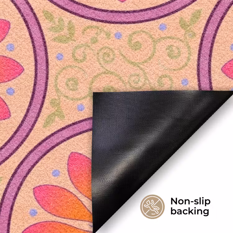 Patroon - Bloemen - Decoratief - Kleurrijk - Modern Deurmat klein -antislip_EN