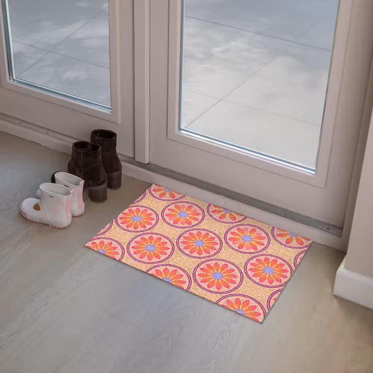Patroon - Bloemen - Decoratief - Kleurrijk - Modern Deurmat klein -sfeer3