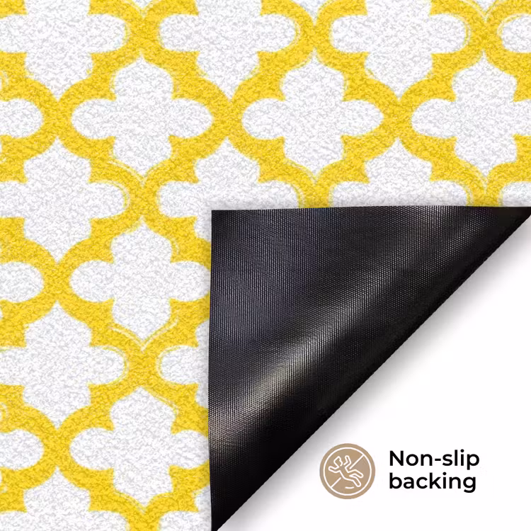 Patroon - Geometrisch - Klassiek - Geel Deurmat klein 898 -antislip_EN