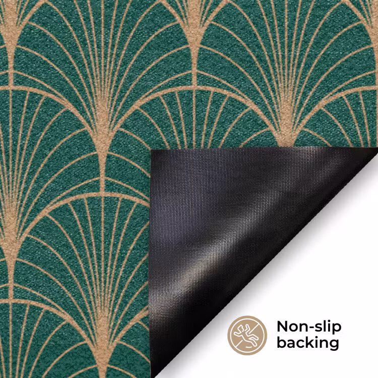 Patroon - Groen - Goud - Symmetrisch Deurmat klein 898 -antislip_EN
