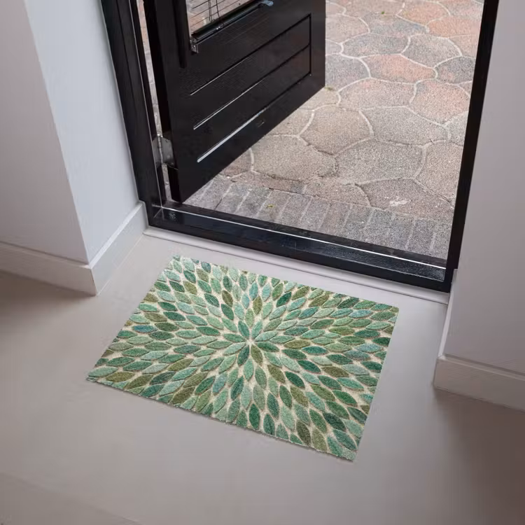 Patroon - Blad - Groen - Abstract Deurmat klein -sfeer5