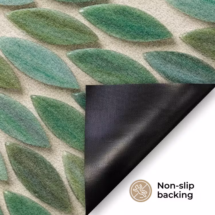 Patroon - Blad - Groen - Abstract Deurmat klein -antislip_EN