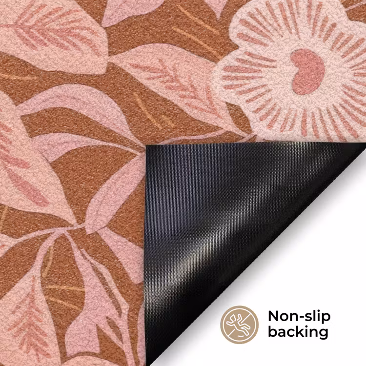 Patroon - Bladeren - Terracotta Deurmat klein 898 -antislip_EN