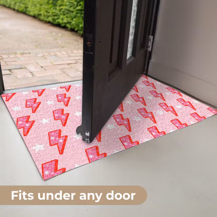 Patroon - Bliksem - Ster - Glitter - Roze Deurmat klein -USP_EN