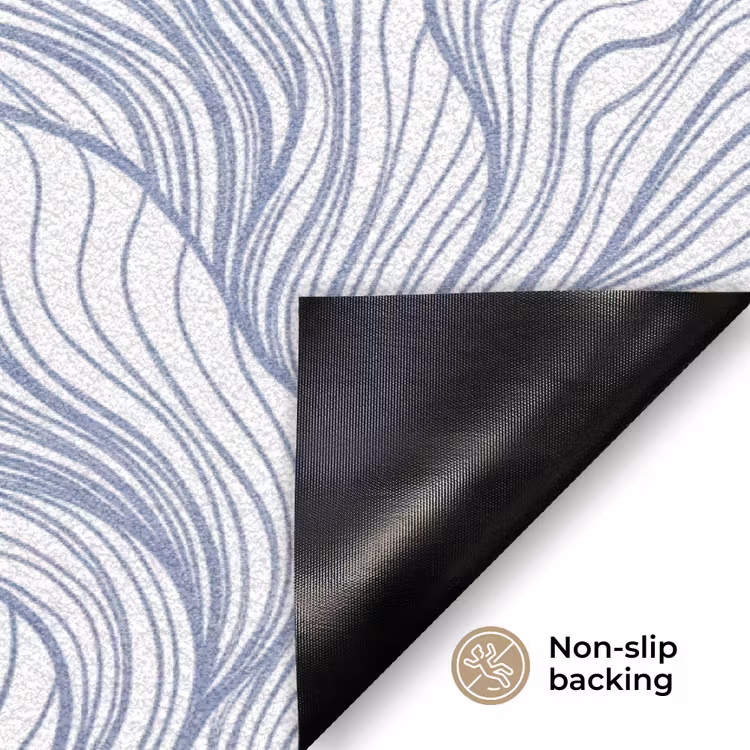 Patroon - Lijnen - Organisch - Abstract - Blauw Deurmat klein -antislip_EN