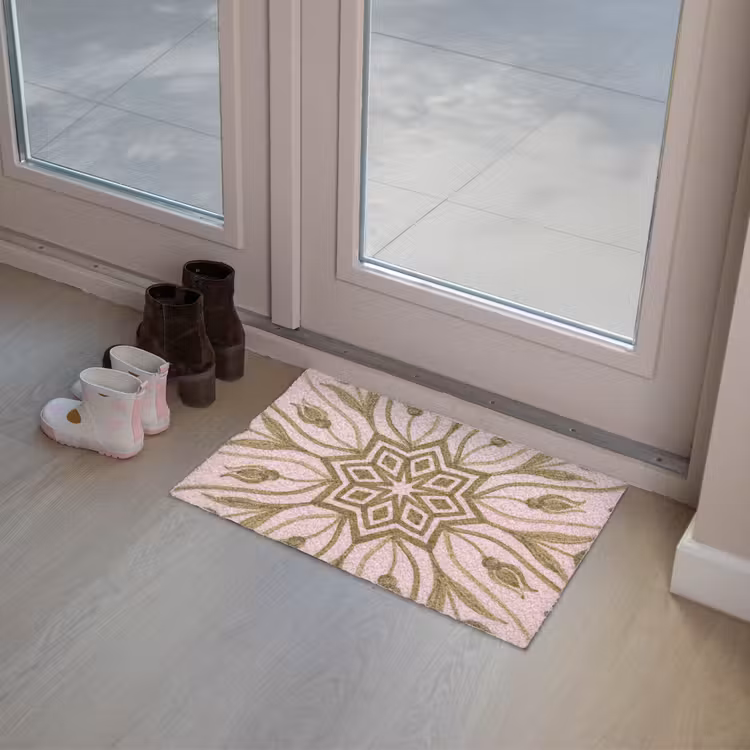Patroon - Mandala - Decoratie - Abstract - Groen Deurmat klein -sfeer3