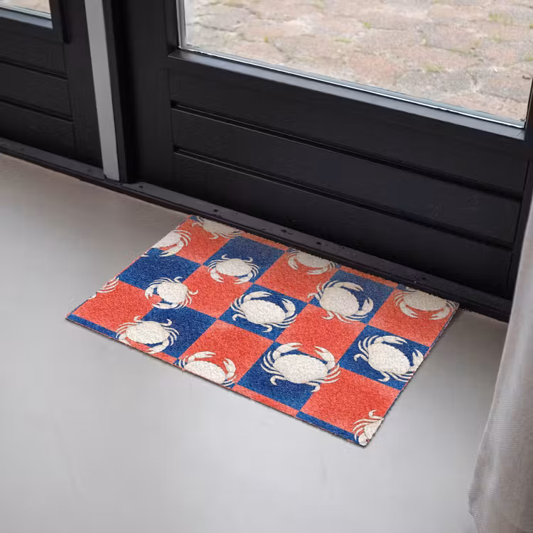 Patroon - Zeeleven - Rood - Blauw - Abstract Deurmat klein -sfeer2