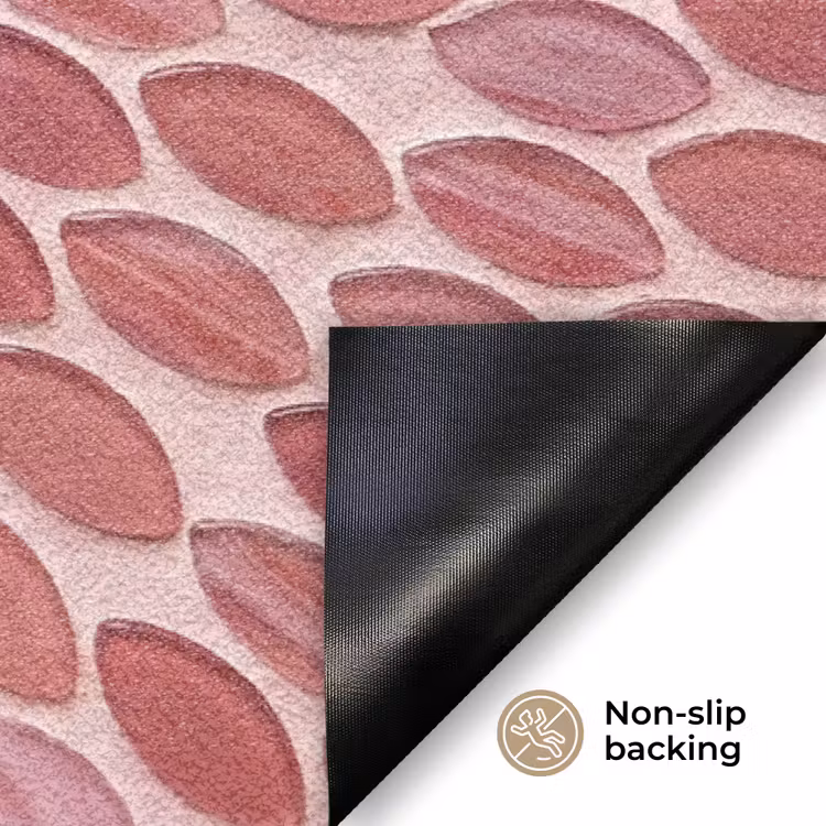 Patroon - Mozaïek - Ovaal - Abstract - Roze Deurmat klein -antislip_EN