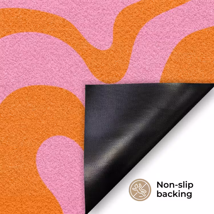 Patroon - Roze - Oranje - Abstract - Modern Deurmat klein -antislip_EN