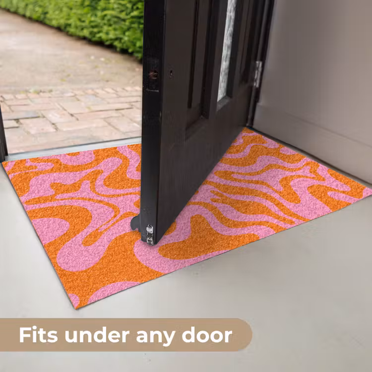 Patroon - Roze - Oranje - Abstract - Modern Deurmat klein -USP_EN