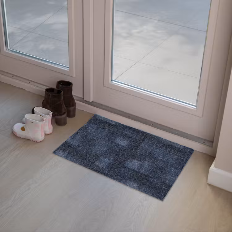 Patroon - Ruit - Marineblauw Deurmat klein 898 -sfeer3