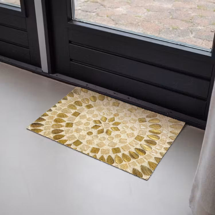 Patroon - Vormen - Mozaïek - Abstract - Goud Deurmat klein -sfeer2