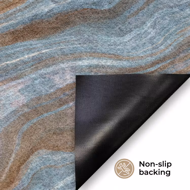 Patroon - Steen - Blauw Deurmat klein 898 -antislip_EN