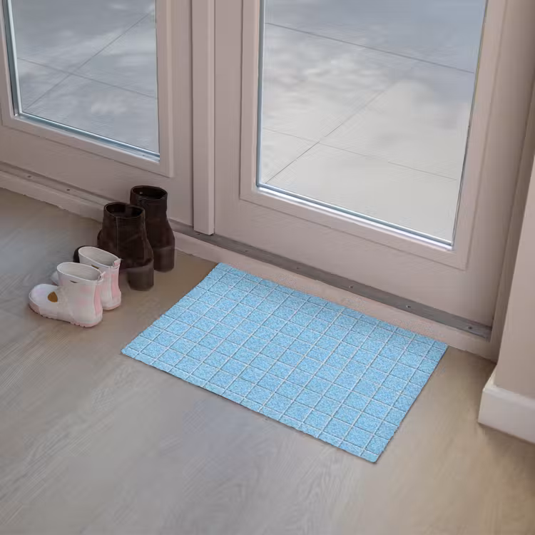 Patroon - Tegel - Pastel - Blauw Deurmat klein 898 -sfeer3