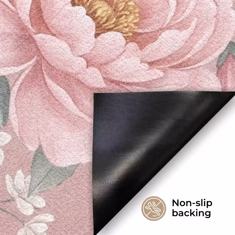 Pioenrozen - Vingerhoedskruid - Pink Deurmat klein -antislip_EN
