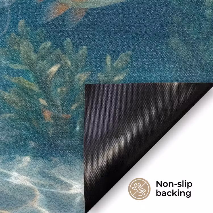 Mens - Onderwater - Vis - Modern - Blauw Deurmat klein -antislip_EN