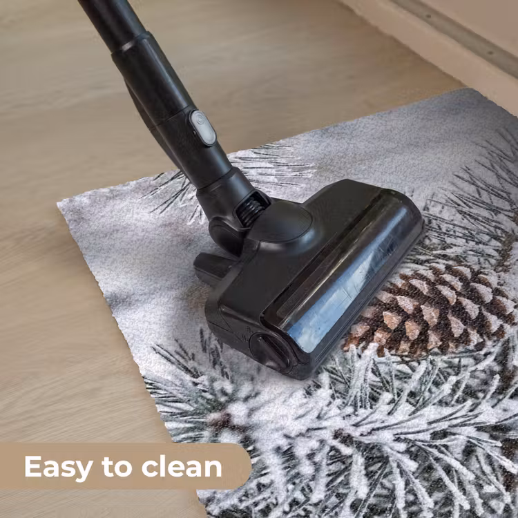 Dennenappel - Tak - Sneeuw - Winter - Sfeervol Deurmat klein -reinigen_EN