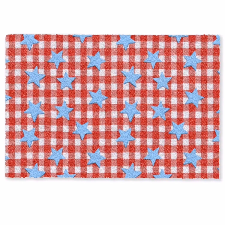 Ruit - Sterren - Rood Deurmat klein 898 -zkaufland3d