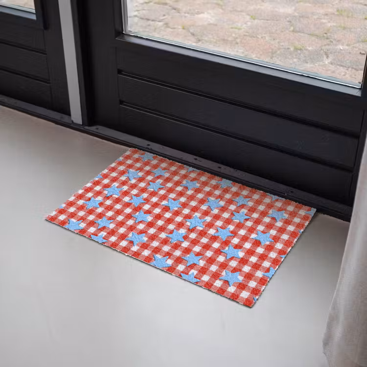 Ruit - Sterren - Rood Deurmat klein 898 -sfeer2