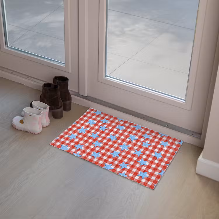 Ruit - Sterren - Rood Deurmat klein 898 -sfeer3