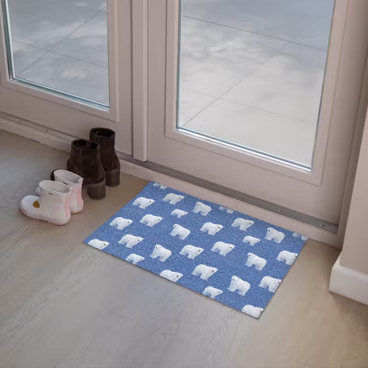 IJsbeer - Patroon - Blauw Deurmat klein 898 -sfeer3