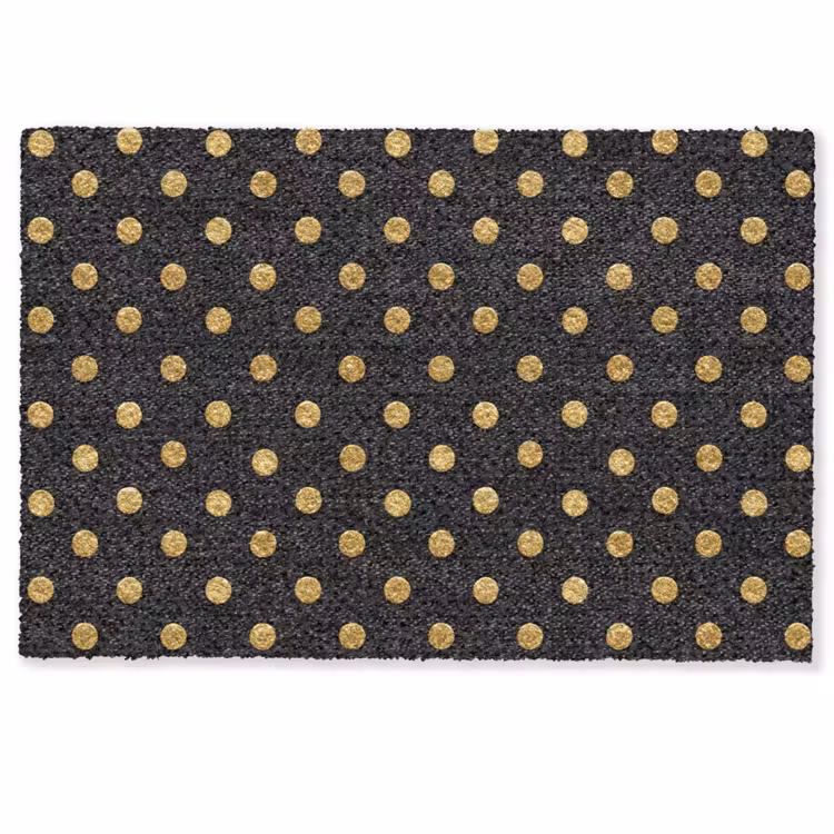 Polka Dot - Stippen - Goud - Zwart Deurmat klein 898 -zkaufland3d