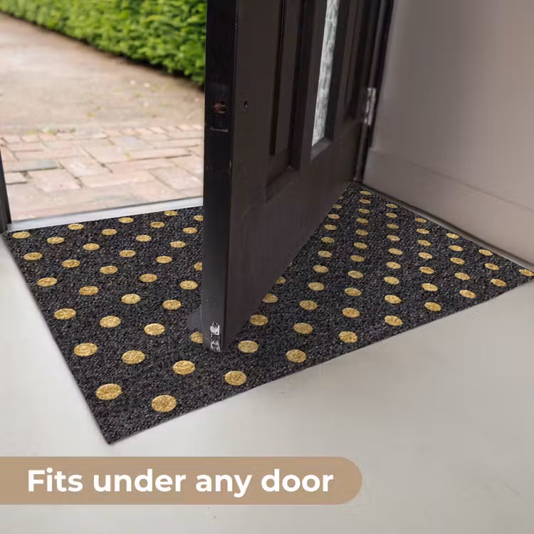 Polka Dot - Stippen - Goud - Zwart Deurmat klein 898 -USP_EN