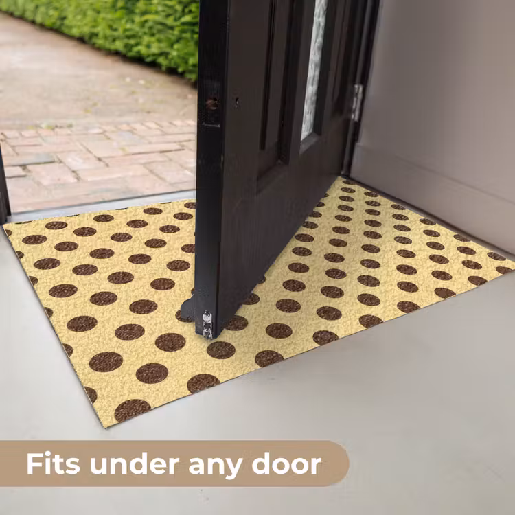 Polka Dot - Stippen - Retro - Geel - Bruin Deurmat klein 898 -USP_EN
