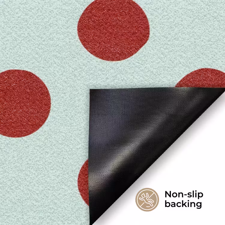 Polka - Dots - Rood Deurmat klein 898 -antislip_EN