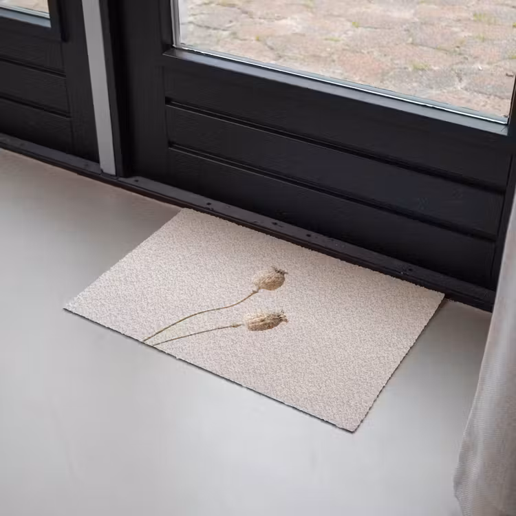 Papaverbollen - Droogbloemen - Minimalistisch - Beige - Rustig Deurmat klein -sfeer2