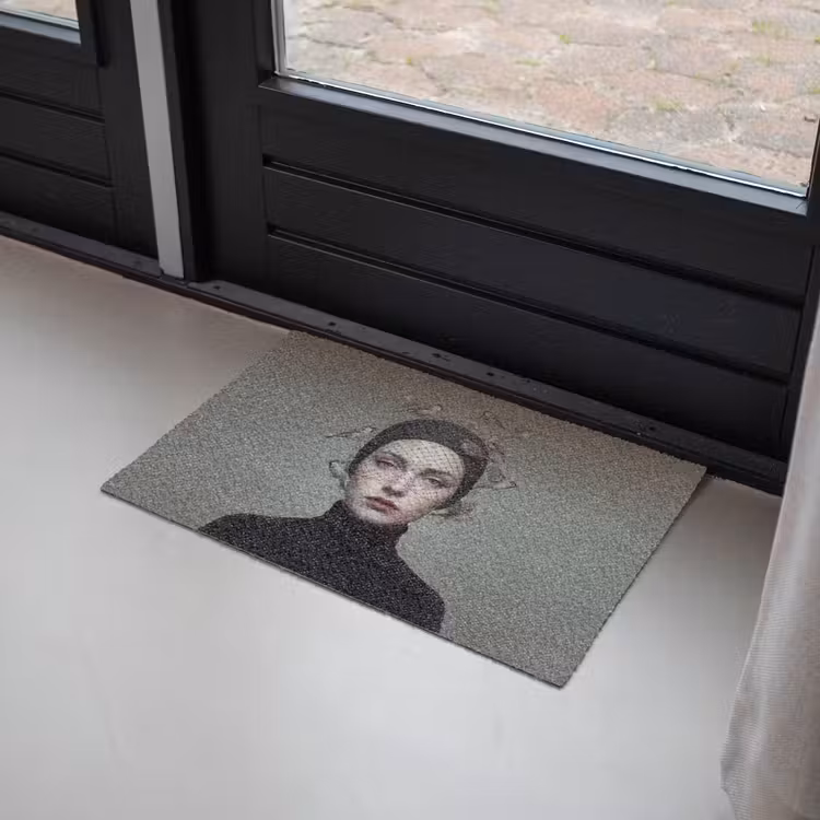 Portret - Vogels - Zwart Deurmat klein -sfeer2