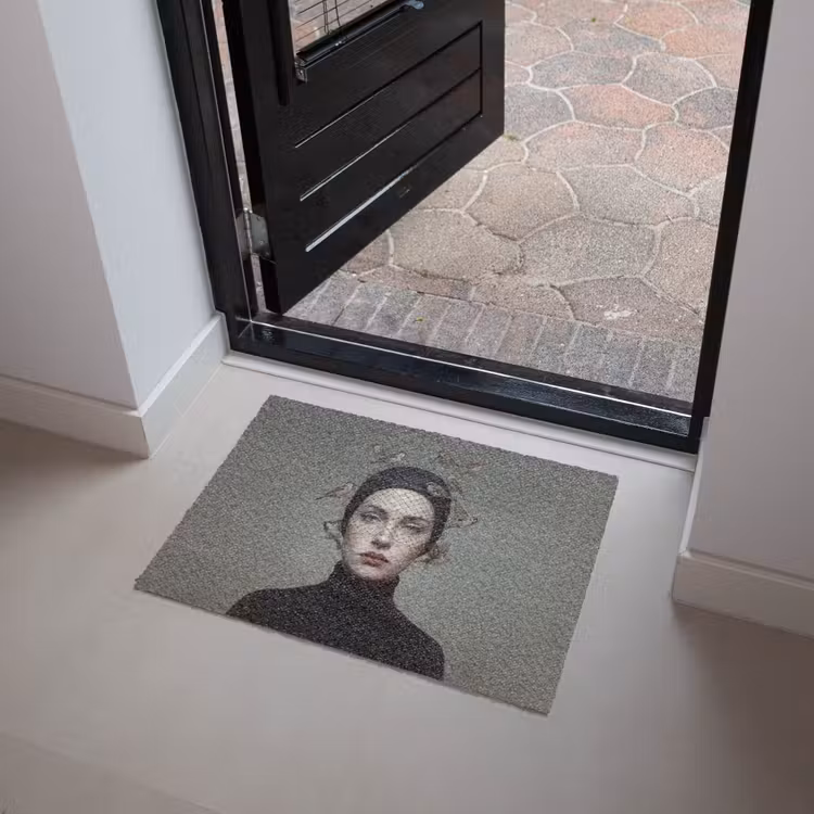 Portret - Vogels - Zwart Deurmat klein -sfeer5
