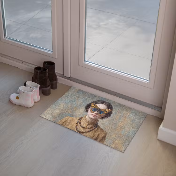 Portret - Vlinder - Kleurrijk Deurmat klein -sfeer3
