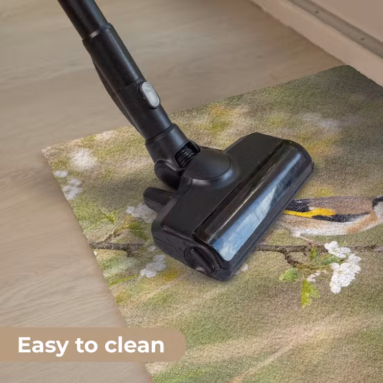 Putter - Bloesem - Lente - Natuur - Kleurrijk Deurmat klein -reinigen_EN