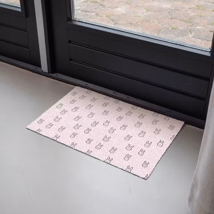 Konijnen - Minimalistisch - Roze Deurmat klein 898 -sfeer2