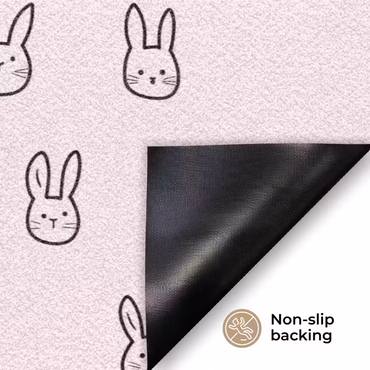 Konijnen - Minimalistisch - Roze Deurmat klein 898 -antislip_EN