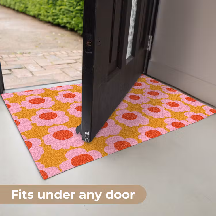Retro - Bloemen - Roze Deurmat klein 898 -USP_EN